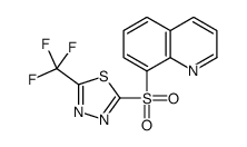 2-quinolin-8-ylsulfonyl-5-(trifluoromethyl)-1,3,4-thiadiazole结构式