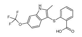 2-[[2-methyl-6-(trifluoromethoxy)-1H-indol-3-yl]sulfanyl]benzoic acid Structure