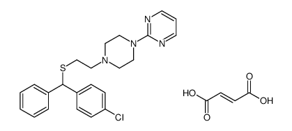 (Z)-but-2-enedioic acid,2-[4-[2-[(4-chlorophenyl)-phenylmethyl]sulfanylethyl]piperazin-1-yl]pyrimidine结构式