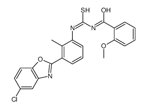 N-[[3-(5-chloro-1,3-benzoxazol-2-yl)-2-methylphenyl]carbamothioyl]-2-methoxybenzamide Structure