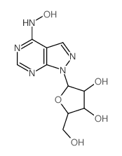 4H-Pyrazolo[3,4-d]pyrimidin-4-one,1,5-dihydro-1-b-D-ribofuranosyl-,oxime (9CI) Structure