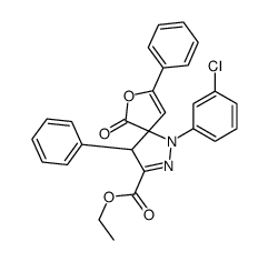 ethyl 1-(3-chlorophenyl)-6-oxo-4,8-diphenyl-7-oxa-1,2-diazaspiro[4.4]nona-2,8-diene-3-carboxylate结构式