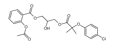 2-Acetoxy-benzoic acid 3-[2-(4-chloro-phenoxy)-2-methyl-propionyloxy]-2-hydroxy-propyl ester结构式