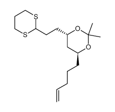 (4S,6S)-4-(2-[1,3]Dithian-2-yl-ethyl)-2,2-dimethyl-6-pent-4-enyl-[1,3]dioxane结构式