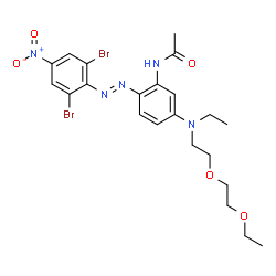 N-[2-[(2,6-dibromo-4-nitrophenyl)azo]-5-[[2-(2-ethoxyethoxy)ethyl]ethylamino]phenyl]acetamide Structure