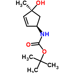 Carbamic acid, [(1R,4S)-4-hydroxy-4-methyl-2-cyclopenten-1-yl]-, 1,1- Structure