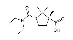 (1S)-2,2,3t-trimethyl-1r-diethylcarbamoyl-cyclopentane-3c-carboxylic acid结构式
