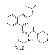 N-cyclohexyl-N'-(2-isobutyl-quinolin-4-yl)-N''-thiazol-2-yl-guanidine Structure