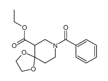 8-benzoyl-1,4-dioxa-8-aza-spiro[4.5]decane-6-carboxylic acid ethyl ester Structure