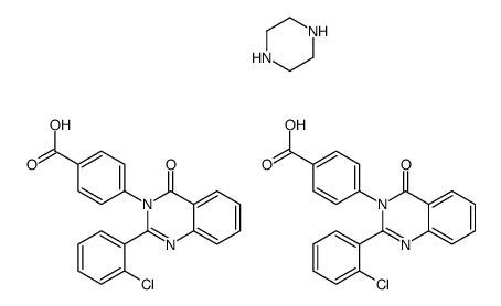 4-[2-(2-chlorophenyl)-4-oxoquinazolin-3-yl]benzoic acid,piperazine结构式