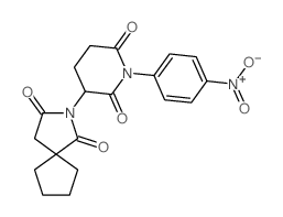 8-[1-(4-nitrophenyl)-2,6-dioxo-3-piperidyl]-8-azaspiro[4.4]nonane-7,9-dione Structure