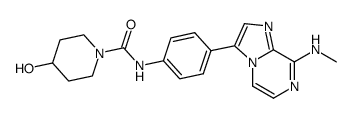 4-hydroxy-piperidine-1-carboxylic acid [4-(8-methylamino-imidazo[1,2-a]pyrazin-3-yl)-phenyl]-amide Structure