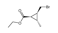 Ethyl 2-(bromomethyl)-3-methylcyclopropanecarboxylate结构式