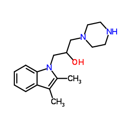 1-(2,3-DIMETHYL-INDOL-1-YL)-3-PIPERAZIN-1-YL-PROPAN-2-OL结构式