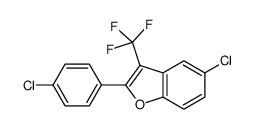 5-chloro-2-(4-chlorophenyl)-3-(trifluoromethyl)-1-benzofuran Structure