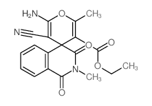 ethyl 6'-amino-5'-cyano-2,2'-dimethyl-1,3-dioxospiro[isoquinoline-4,4'-pyran]-3'-carboxylate Structure