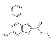 2-amino-4-phenylthieno[2,3-d]pyrimidine-6-carboxylic acid ethyl ester结构式