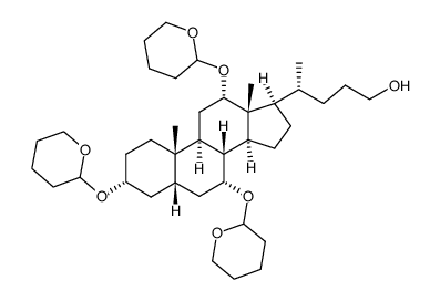 3α,7α,12α-tris[(tetrahydropyran-2-yl)oxy]-5β-cholan-24-ol Structure