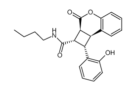 2-butylcarbamoyl-1-(2-hydroxyphenyl)-1-α,2α,2aβ,8bβ-tetrahydro-3H-cyclobuta-[c]-chromen-3-one结构式