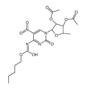 2'',3''-Di-O-acetyl-5''-deoxy-5-nitro-N4-(pentyloxycarbonyl)cytidine Structure