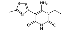 2,4(1H,3H)-Pyrimidinedione, 6-amino-1-ethyl-5-(2-methyl-4-thiazolyl)结构式