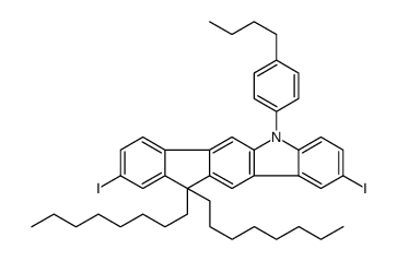 5-(4-Butylphenyl)-5,11-dihydro-2,9-diiodo-11,11-dioctylindeno[1,2-b]carbazole Structure