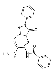 2-benzamido-3-(4,5-dihydro-3-methyl-5-oxo-1-phenyl-1H-pyrazol-4-yl)acrylic acid hydrazide Structure