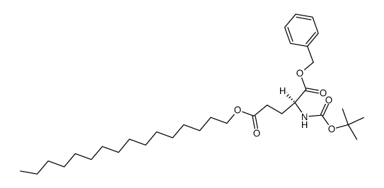 N-t-Boc-α-benzyl-L-glutamic acid γ-hexadecyl ester结构式