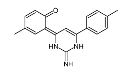 6-[2-amino-4-(4-methylphenyl)-1H-pyrimidin-6-ylidene]-4-methylcyclohexa-2,4-dien-1-one结构式