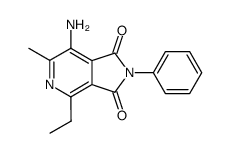7-Amino-4-ethyl-6-methyl-2-phenyl-pyrrolo[3,4-c]pyridine-1,3-dione结构式