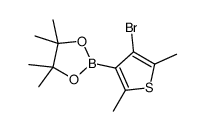 2-(4-bromo-2,5-dimethylthiophen-3-yl)-4,4,5,5-tetramethyl-1,3,2-dioxaborolane结构式