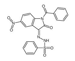 N-[(1-benzoyl-5-nitro-2-oxoindol-3-ylidene)amino]benzenesulfonamide Structure