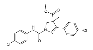 methyl 5-(4-chlorophenyl)-2-[(4-chlorophenyl)carbamoyl]-4-methyl-3H-pyrazole-4-carboxylate结构式