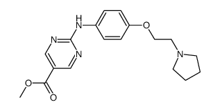 methyl 2-((4-(2-pyrrolidin-1-ylethoxy)phenyl)amino)pyrimidine-5-carboxylate结构式