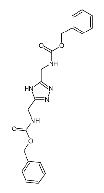 N,N'-(1H-[1,2,4]triazole-3,5-diyldimethyl)-bis-carbamic acid dibenzyl ester结构式