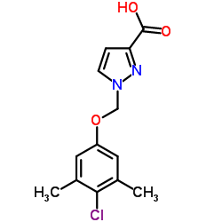 1-(4-CHLORO-3,5-DIMETHYL-PHENOXYMETHYL)-1 H-PYRAZOLE-3-CARBOXYLIC ACID结构式