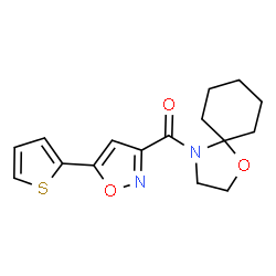 4-{[5-(2-thienyl)-3-isoxazolyl]carbonyl}-1-oxa-4-azaspiro[4.5]decane Structure