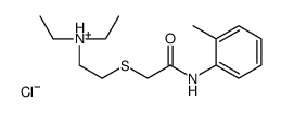 diethyl-[2-[(2-methylphenyl)carbamoylmethylsulfanyl]ethyl]azanium chlo ride structure
