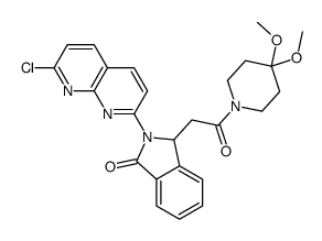 2-(7-chloro-1,8-naphthyridin-2-yl)-3-[2-(4,4-dimethoxypiperidin-1-yl)-2-oxoethyl]-3H-isoindol-1-one结构式