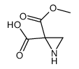 2,2-Aziridinedicarboxylicacid,monomethylester(9CI) Structure