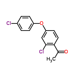 2'-氯-4'-(4-氯苯氧基)苯乙酮结构式