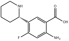 (S)-2-Amino-4-fluoro-5-piperidin-2-yl-benzoic acid结构式