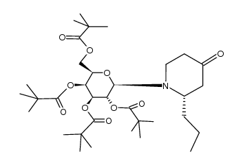 (2S)-2-propyl-1-(2,3,4,6-tetra-O-pivaloyl-β-D-galactopyranosyl)piperidin-4-one结构式