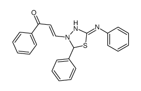 (E)-3-(5-anilino-2-phenyl-2H-1,3,4-thiadiazol-3-yl)-1-phenylprop-2-en-1-one结构式