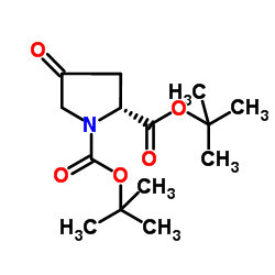 (R)-二叔丁基4-氧代吡咯烷-1,2-二羧酸酯结构式