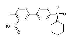 2-fluoro-5-(4-piperidin-1-ylsulfonylphenyl)benzoic acid结构式