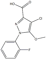 4-chloro-1-(2-fluorophenyl)-5-methoxy-1H-pyrazole-3-carboxylic acid结构式