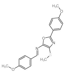 1-(4-methoxyphenyl)-N-[2-(4-methoxyphenyl)-4-methylsulfanyl-1,3-oxazol-5-yl]methanimine Structure