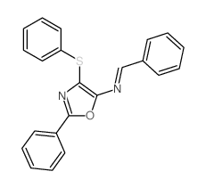 5-Oxazolamine,2-phenyl-N-(phenylmethylene)-4-(phenylthio)- picture