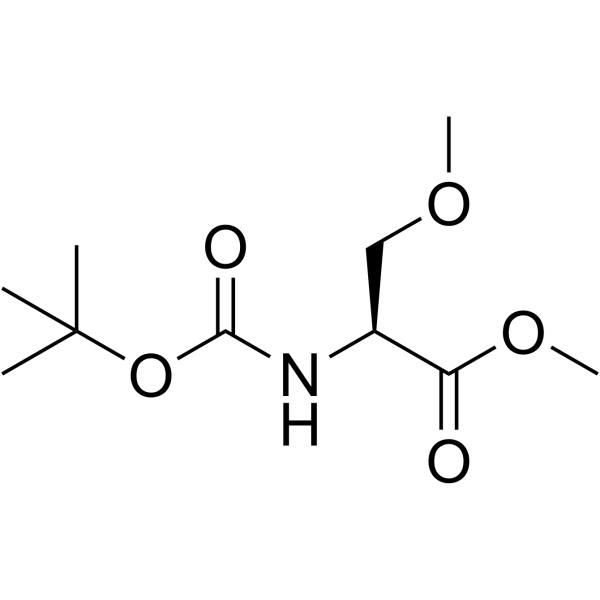 (S)-2-((叔丁氧基羰基)氨基)-3-甲氧基丙酸甲酯结构式